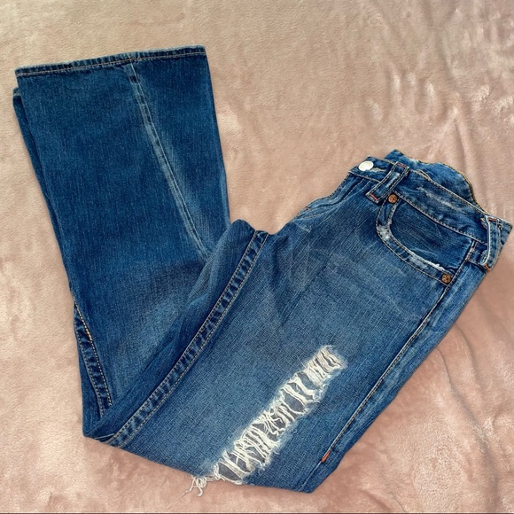 True religion distressed wide leg jean size 29 - Picture 6 of 13
